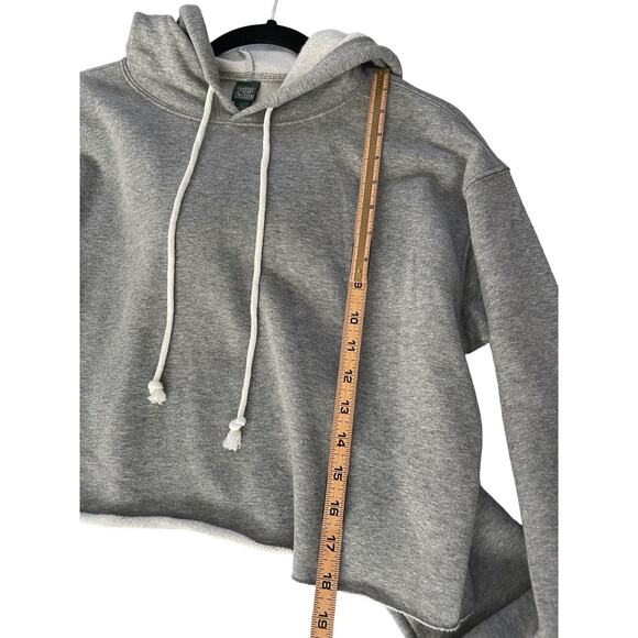 Wild Fable Women's Small Heather Gray Cropped Hoodie Oversize Drawstring #1607 - Picture 6 of 9